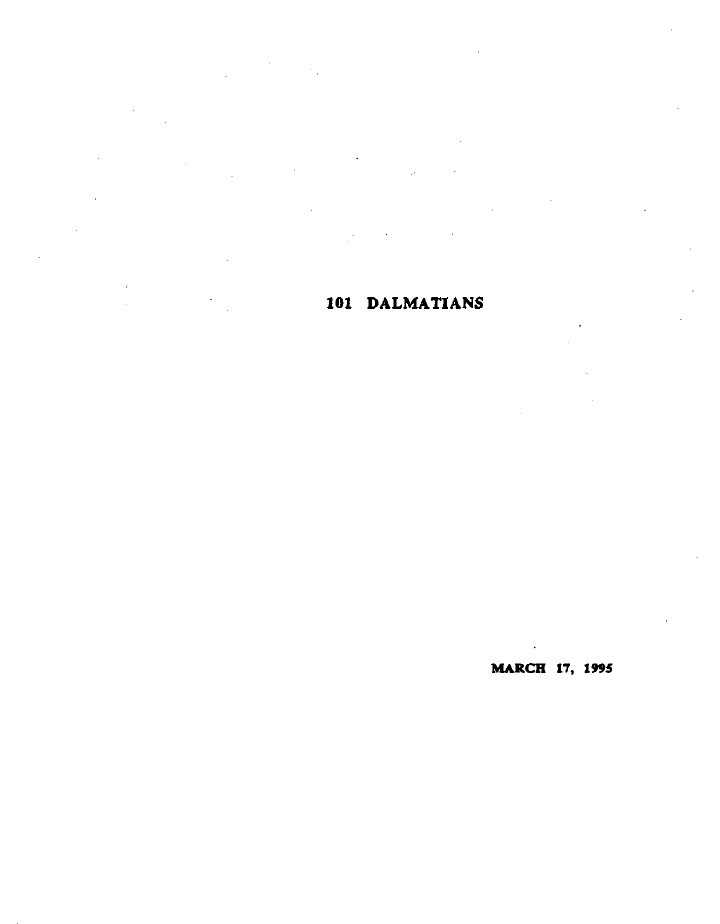 101 Dalmatians screenplay first page