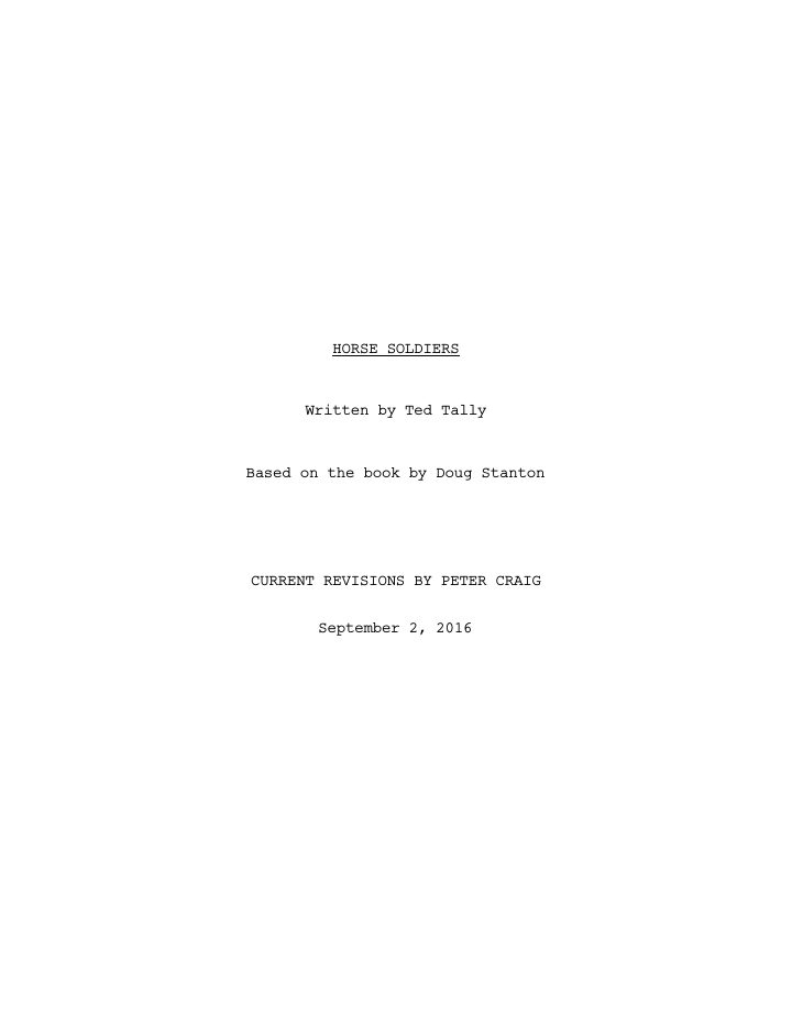 12 Strong screenplay first page