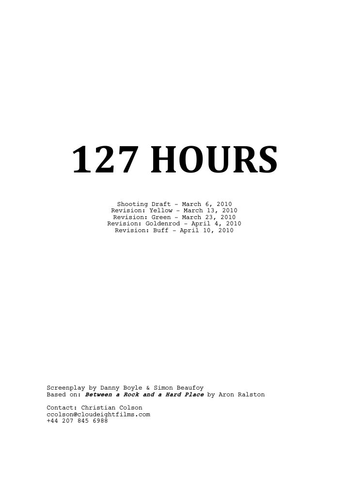 127 Hours screenplay first page