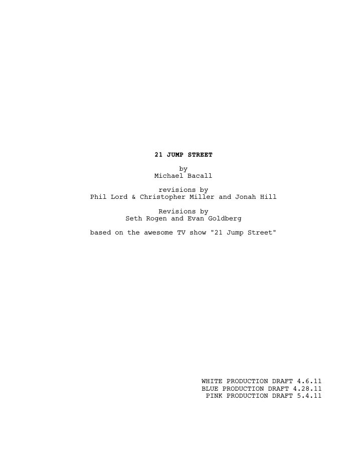 21 Jump Street screenplay first page