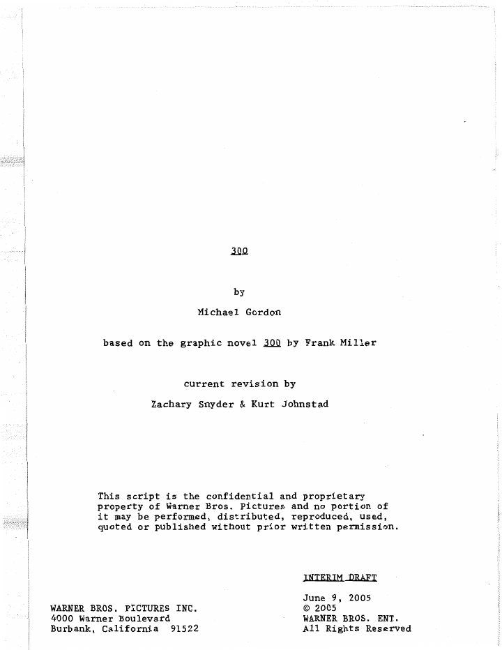 300 screenplay first page