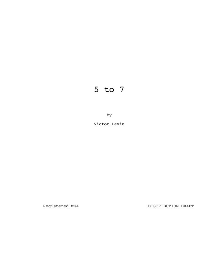 5 to 7 screenplay first page