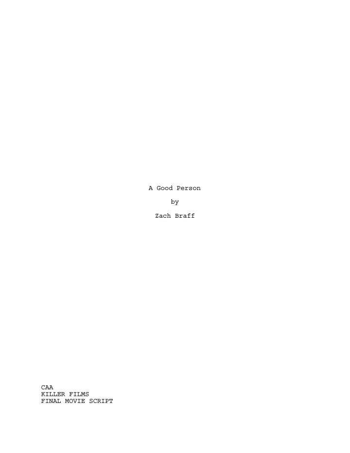 A Good Person screenplay first page