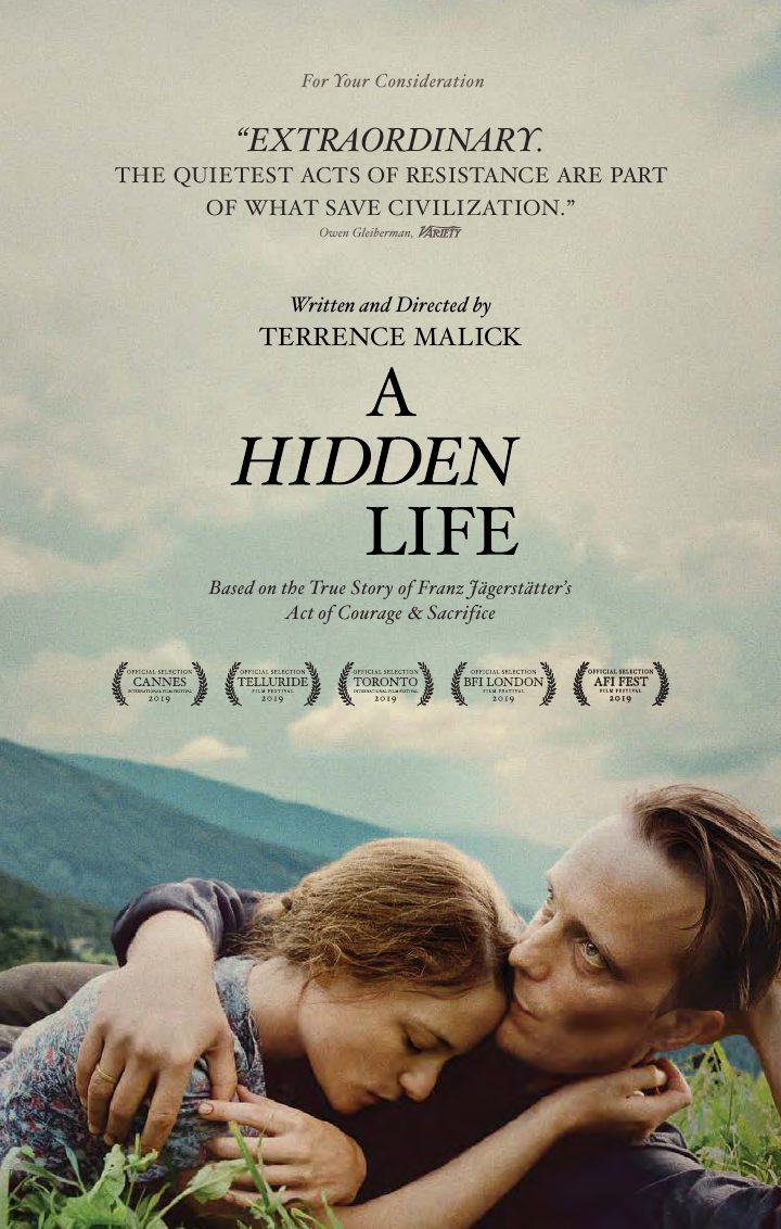 A Hidden Life screenplay first page