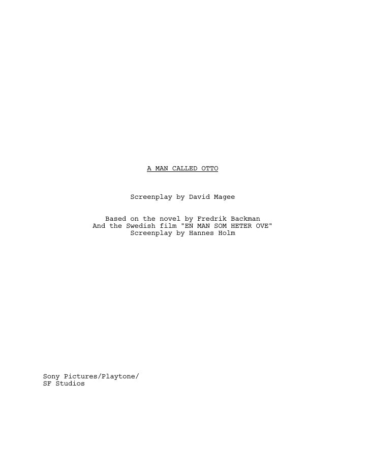 A Man Called Otto screenplay first page
