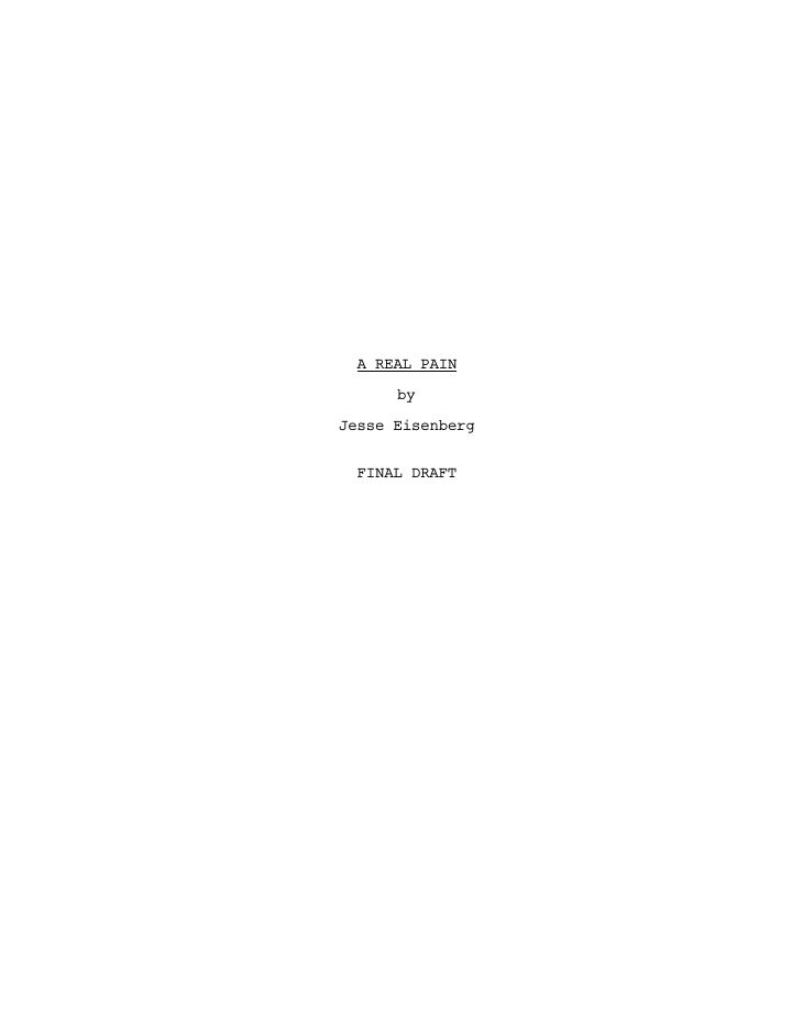 A Real Pain screenplay first page