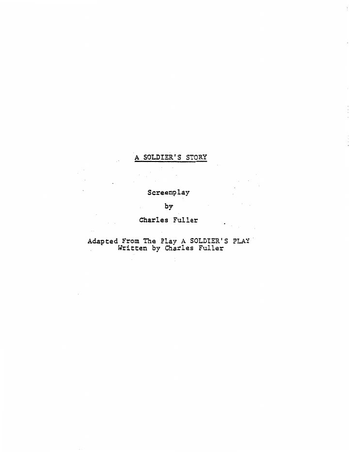A Soldier's Story screenplay first page
