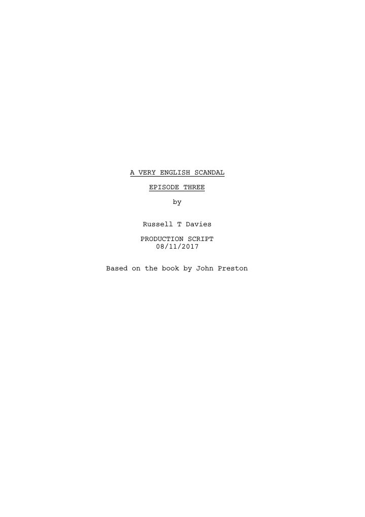A Very English Scandal: 103: Episode #1.3 screenplay first page