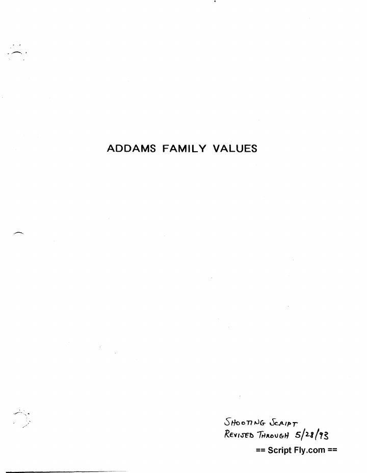 Addams Family Values screenplay first page