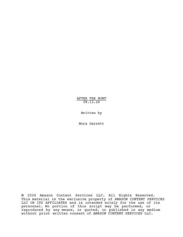 After The Hunt screenplay first page