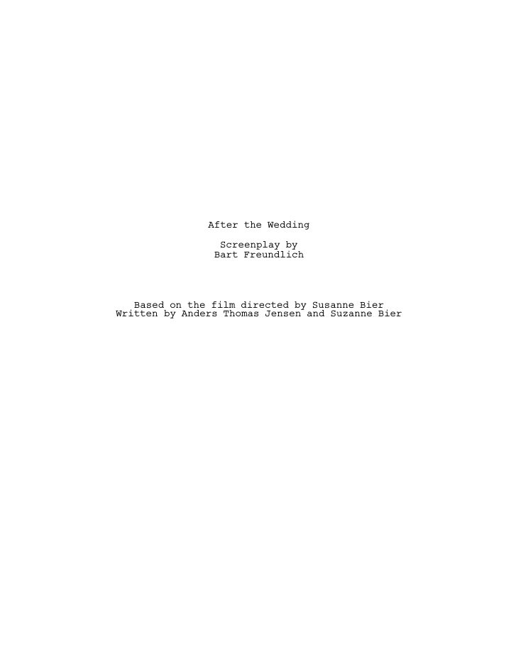 After the Wedding screenplay first page