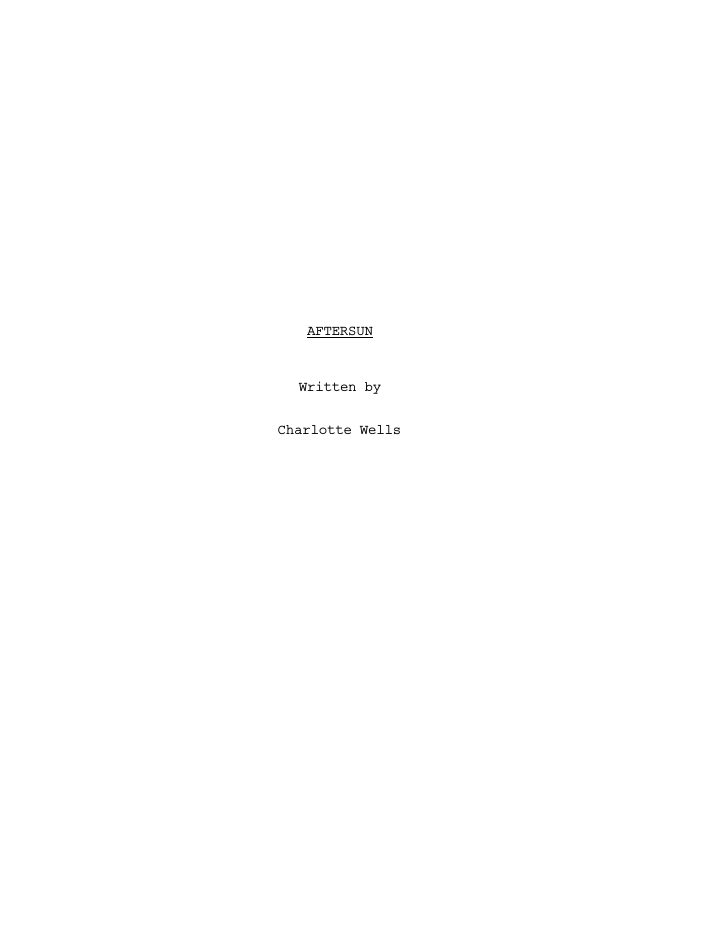 Aftersun screenplay first page