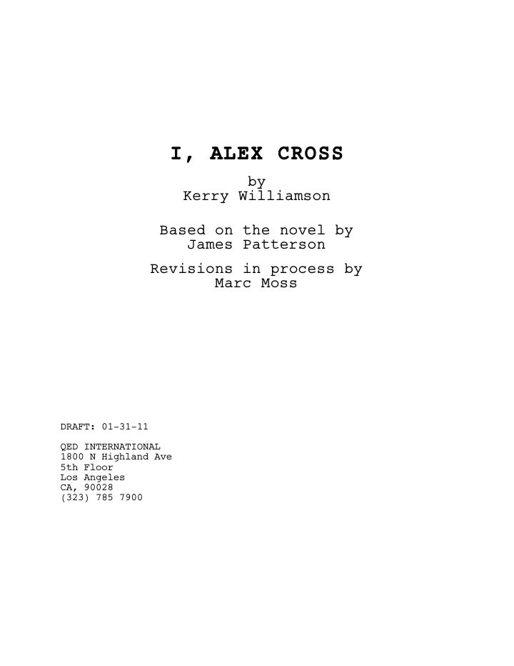 Alex Cross screenplay first page