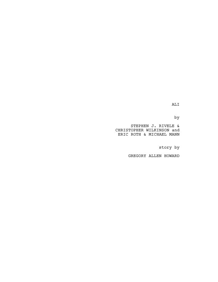 Ali screenplay first page