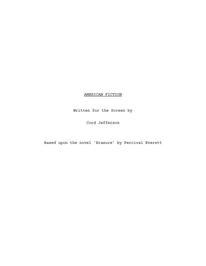 American Fiction screenplay first page
