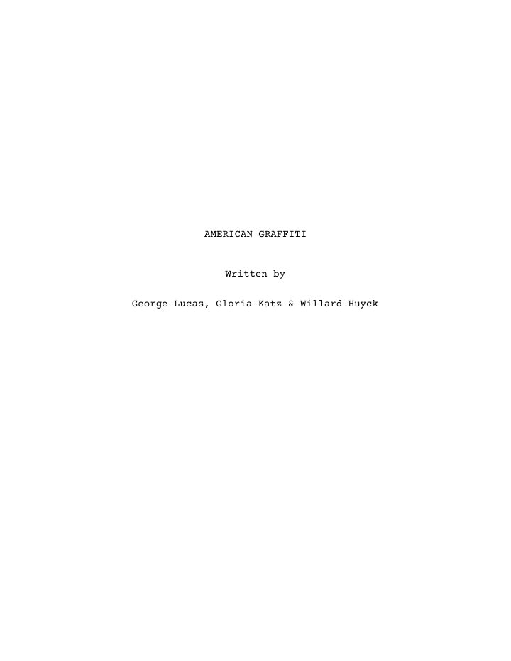 American Graffiti screenplay first page
