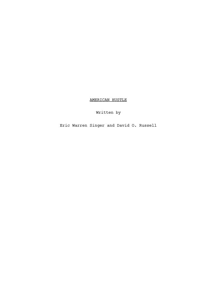 American Hustle screenplay first page