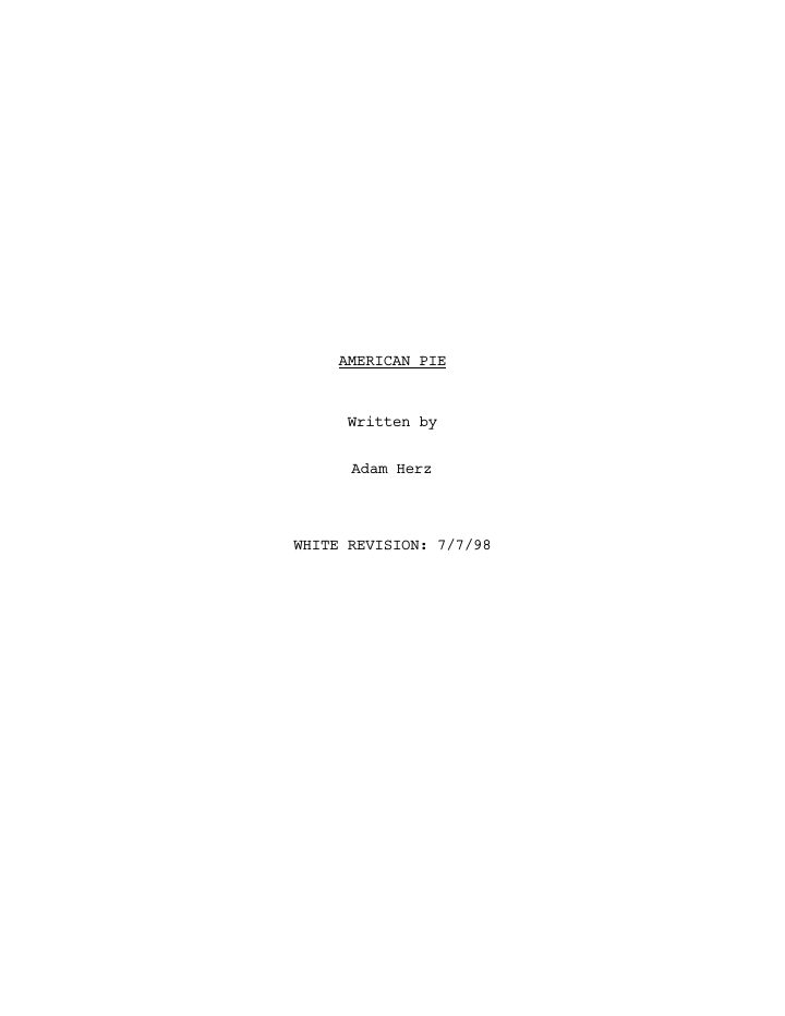 American Pie screenplay first page