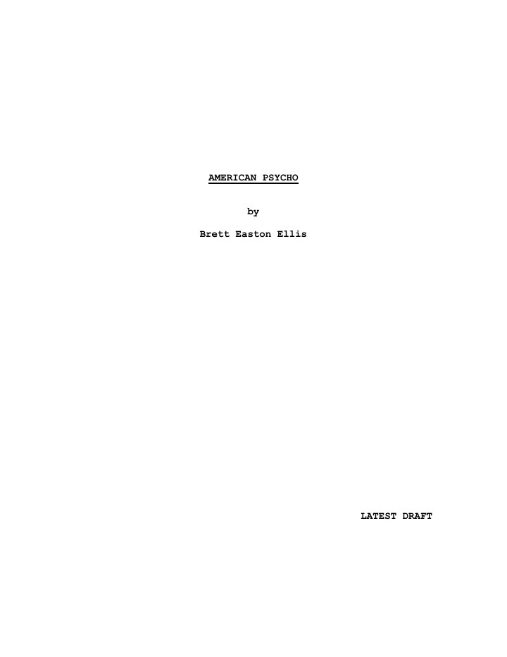 American Psycho screenplay first page
