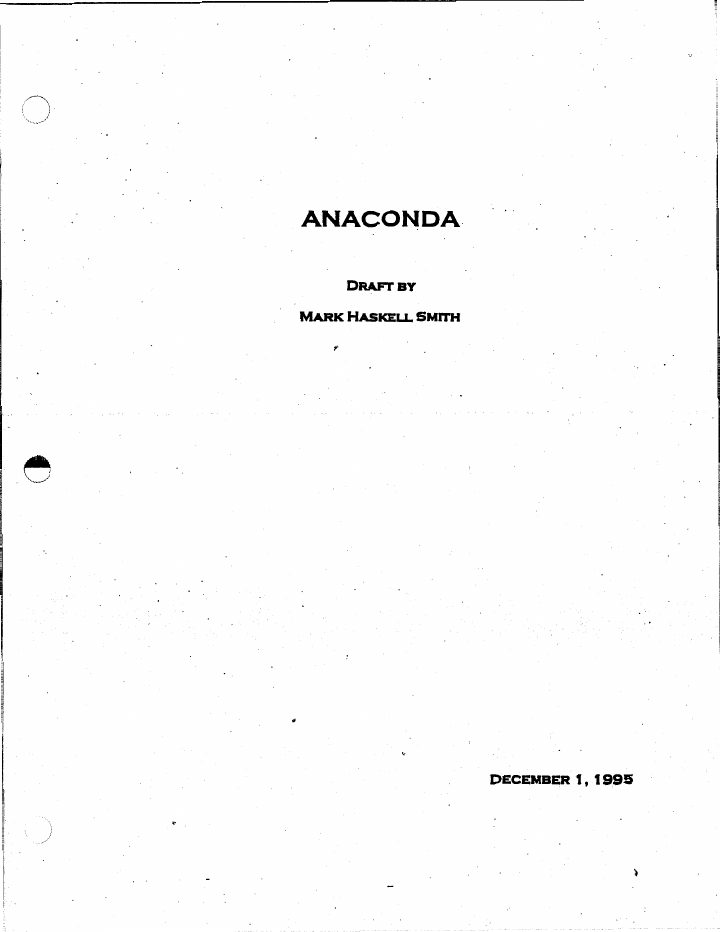 Anaconda screenplay first page