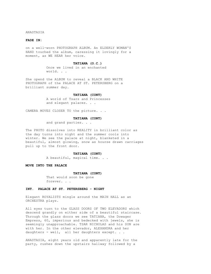 Anastasia screenplay first page