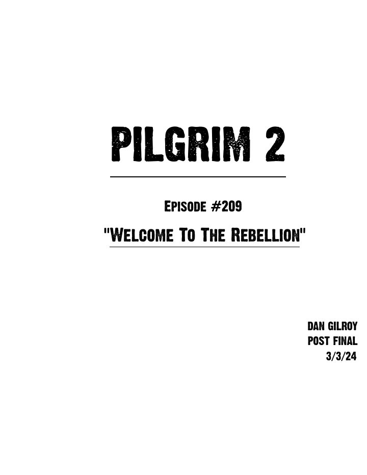 Andor: 209: Welcome to the Rebellion screenplay first page