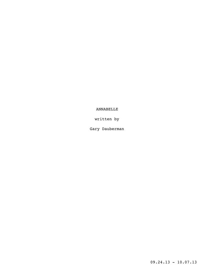 Annabelle screenplay first page