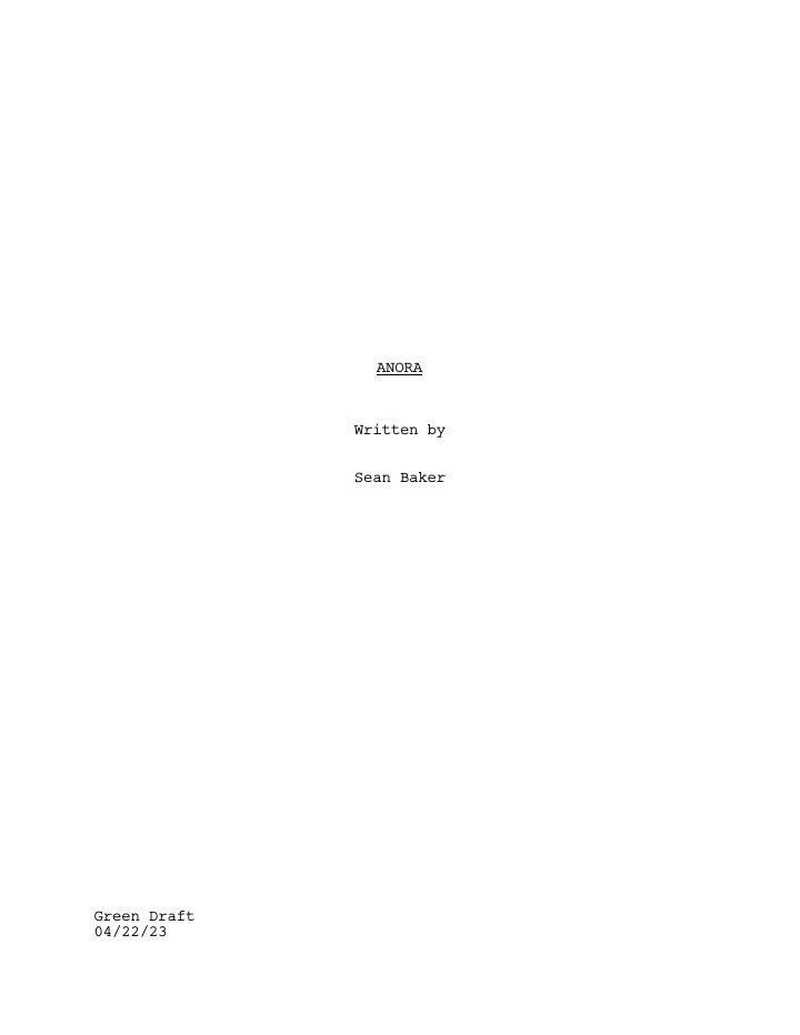 Anora screenplay first page