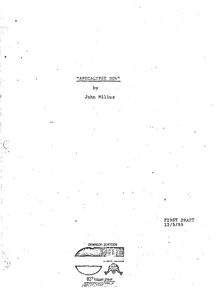 Apocalypse Now (1979) screenplay PDF first page