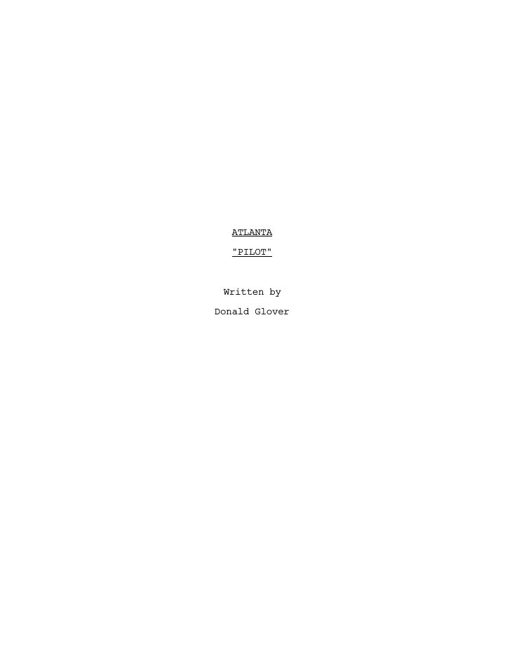 Atlanta: 101: The Big Bang screenplay first page