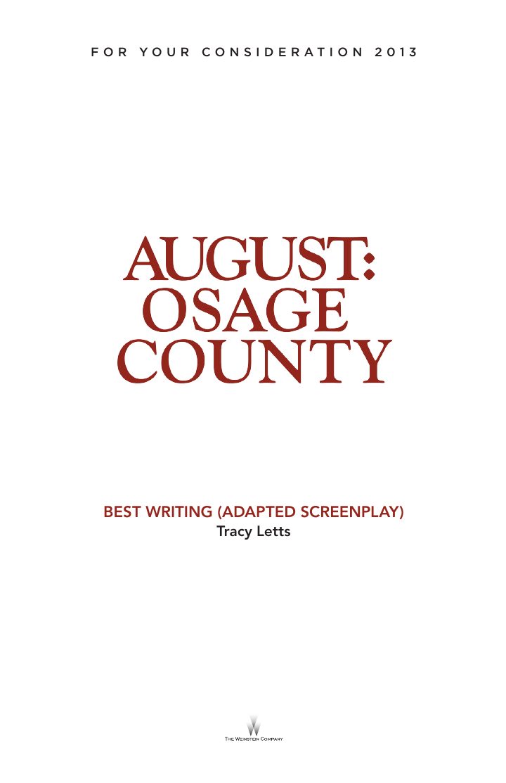 August: Osage County screenplay first page