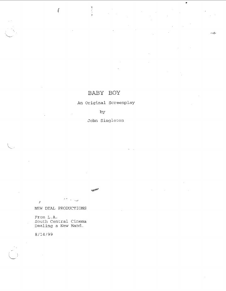 Baby Boy screenplay first page