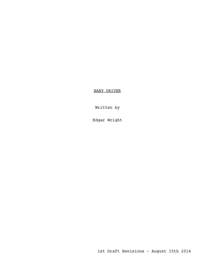 Baby Driver screenplay first page