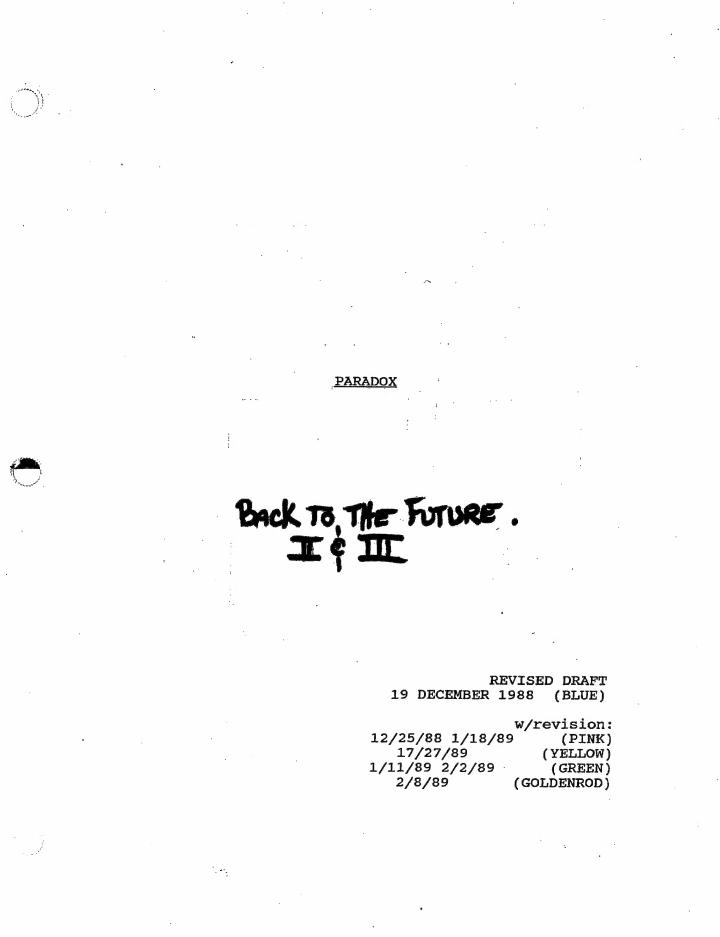 Back to the Future (1985) screenplay PDF first page