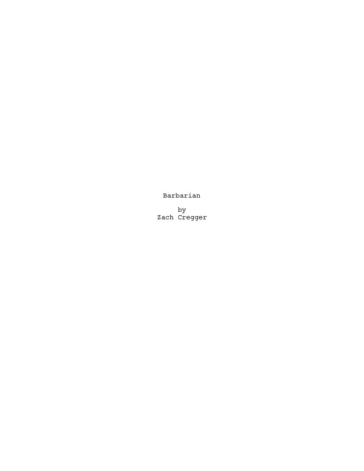 Barbarian screenplay first page