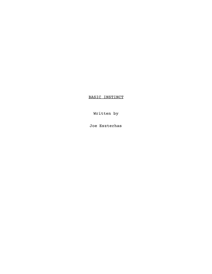 Basic Instinct screenplay first page