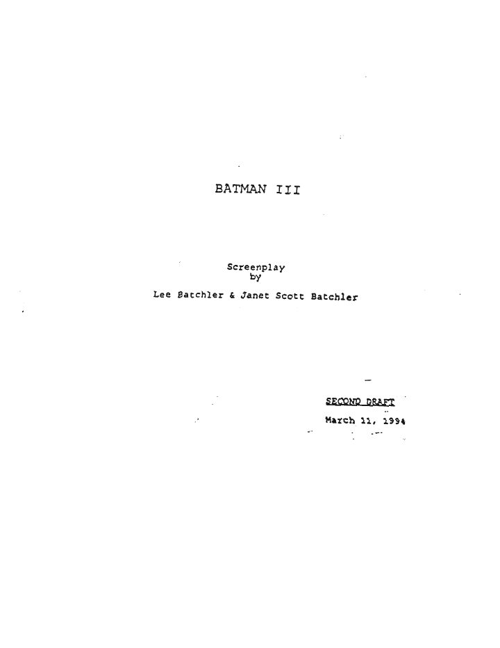 Batman Forever screenplay first page
