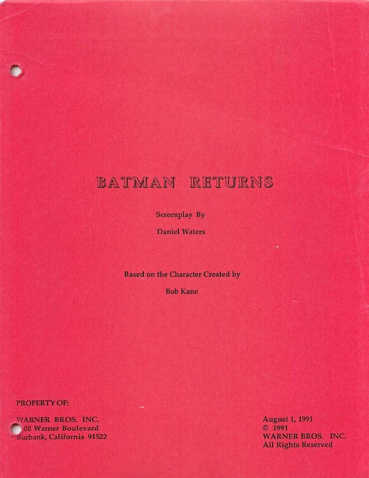Batman Returns screenplay first page