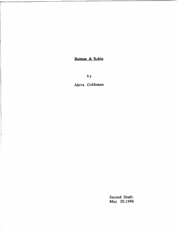 Batman & Robin screenplay first page