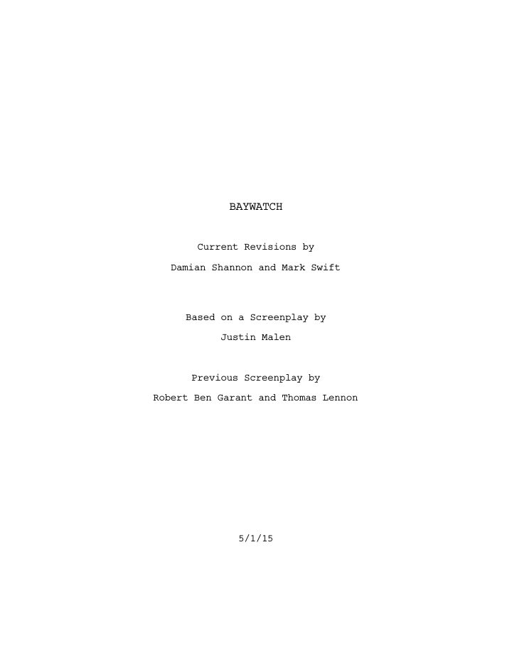 Baywatch screenplay first page