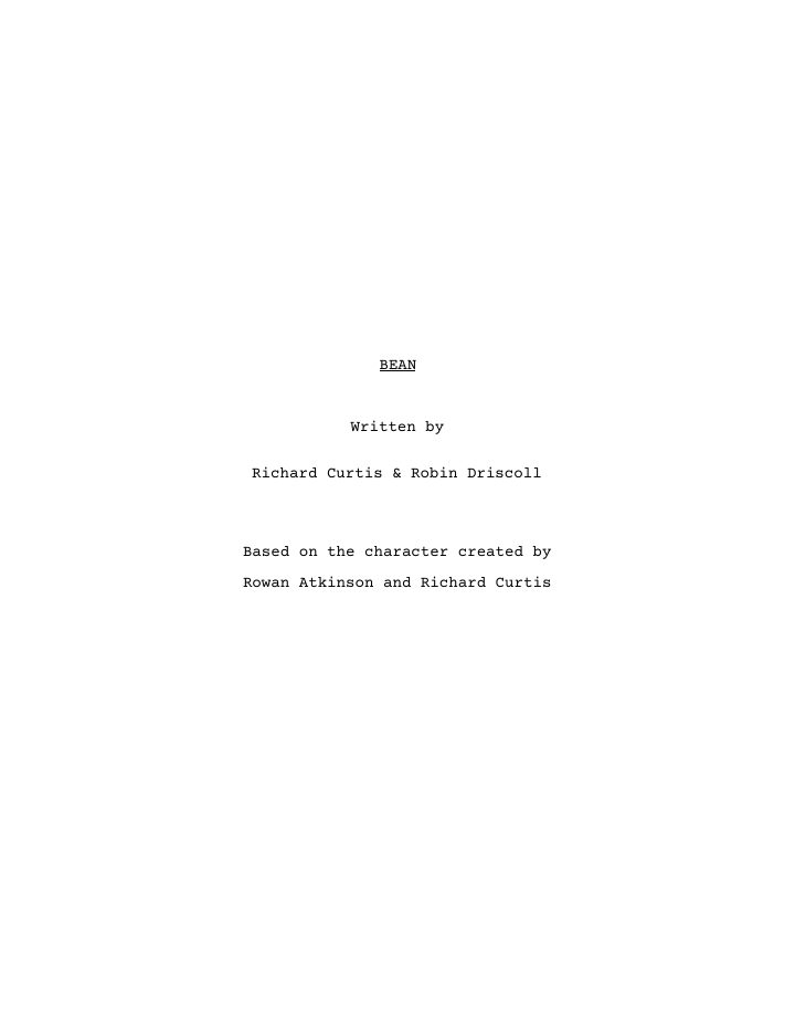 Bean screenplay first page