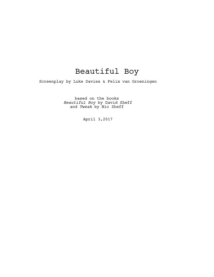 Beautiful Boy screenplay first page