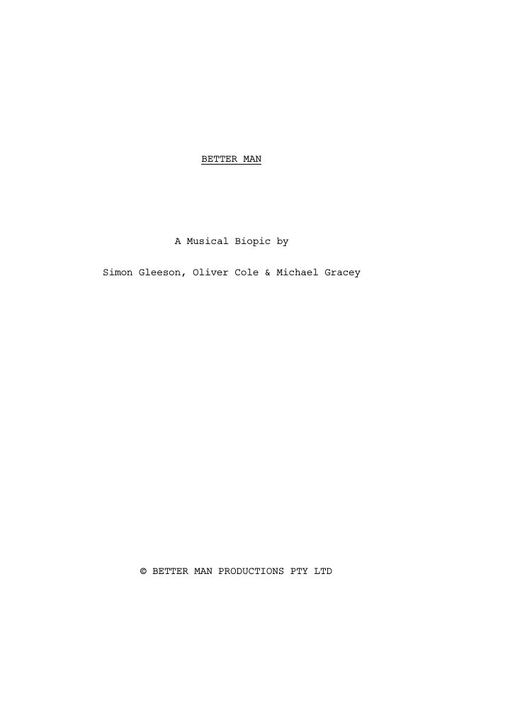Better Man screenplay first page