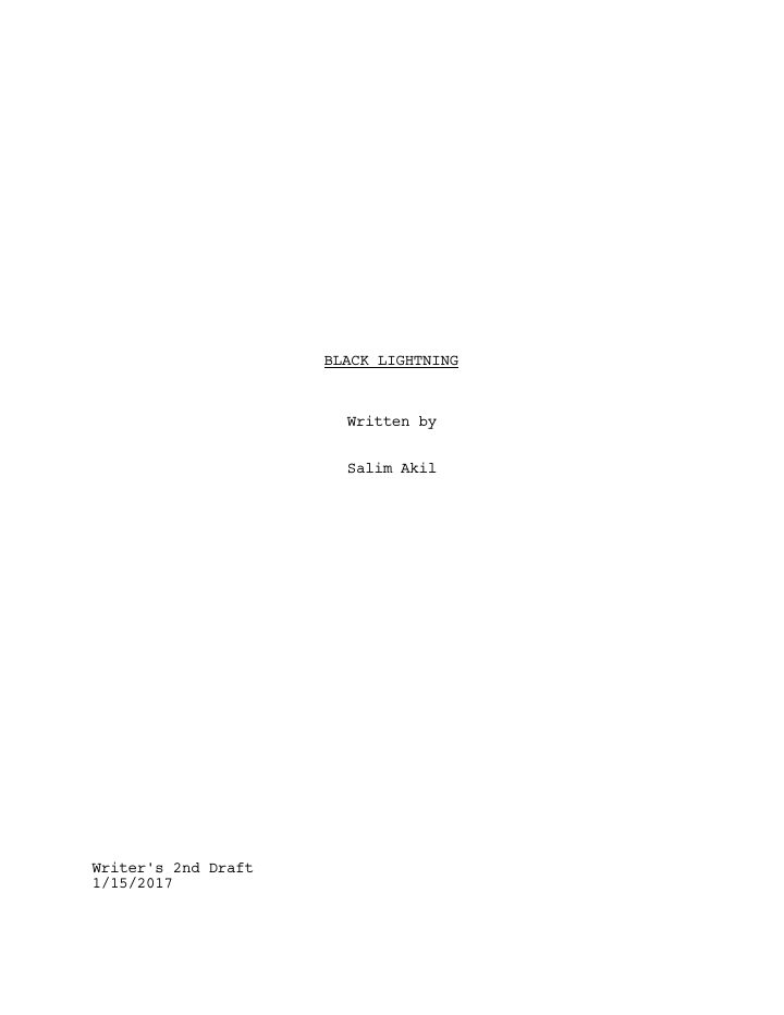 Black Lightning: 101: The Resurrection screenplay first page