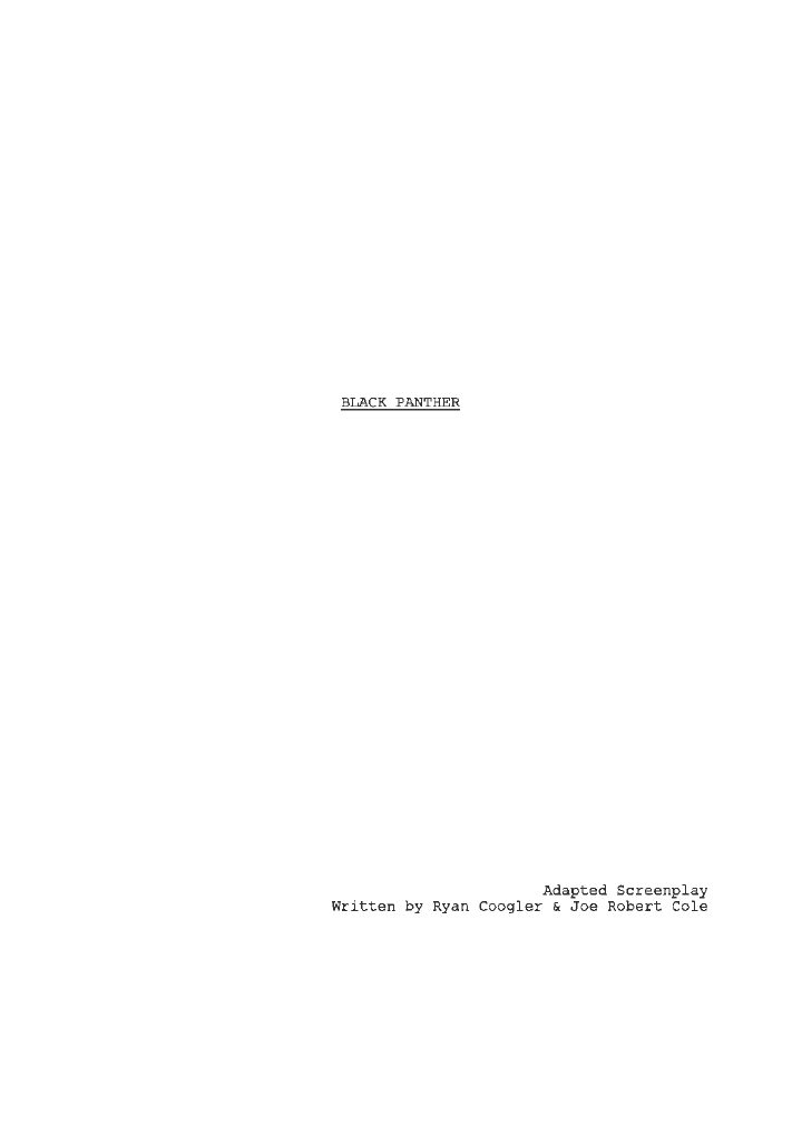 Black Panther screenplay first page