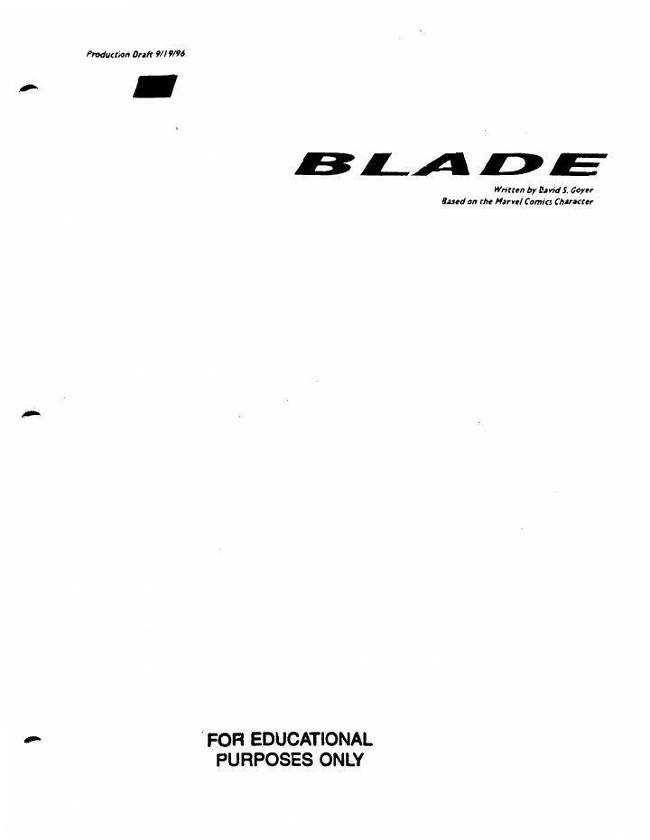 Blade screenplay first page
