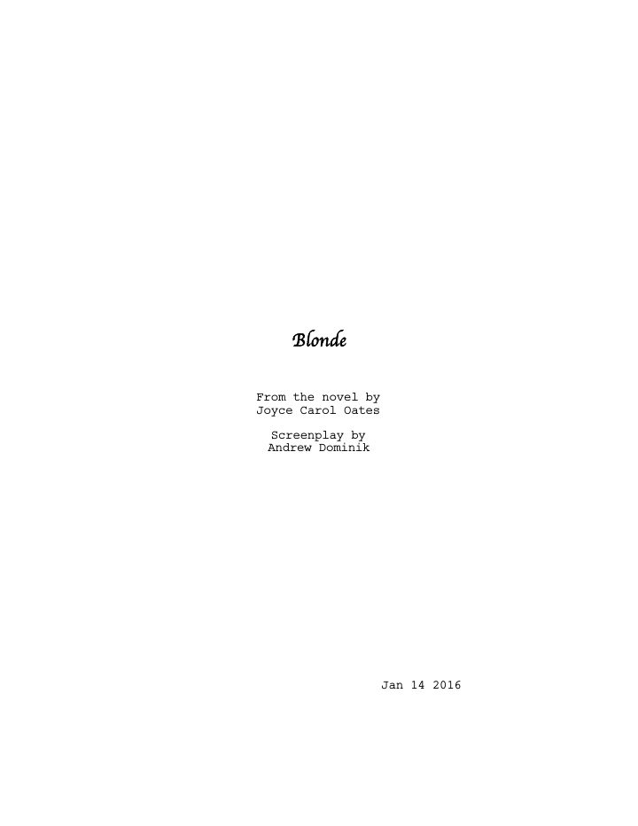 Blonde screenplay first page
