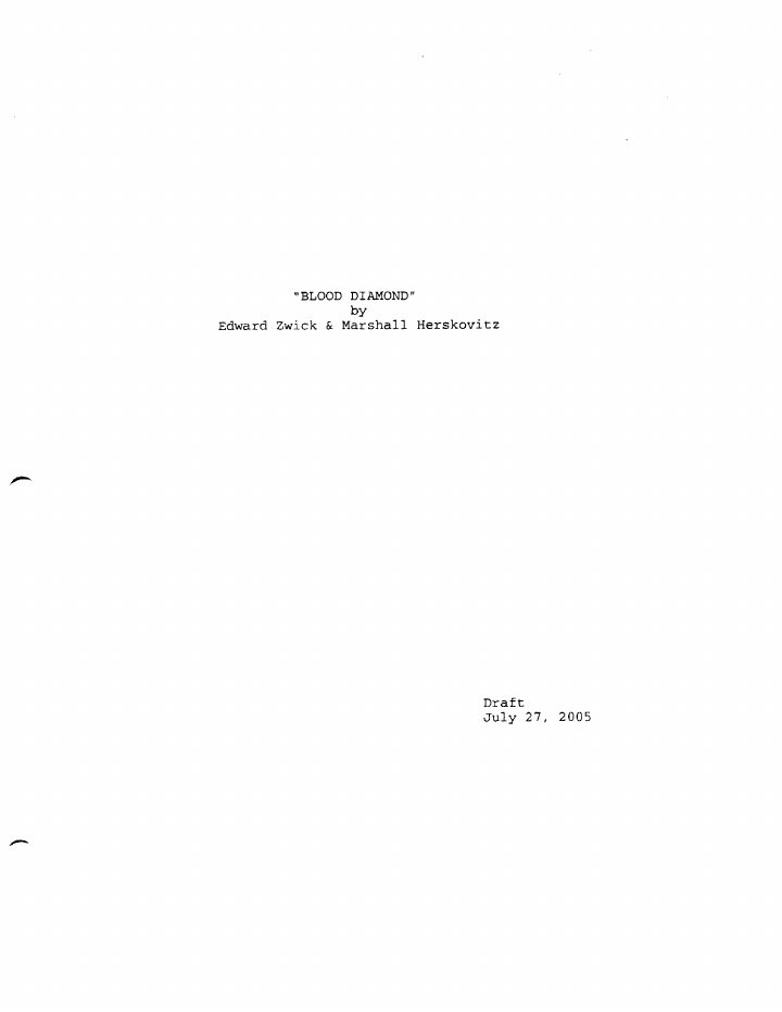 Blood Diamond screenplay first page
