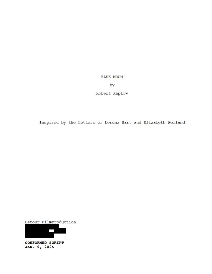 Blue Moon screenplay first page