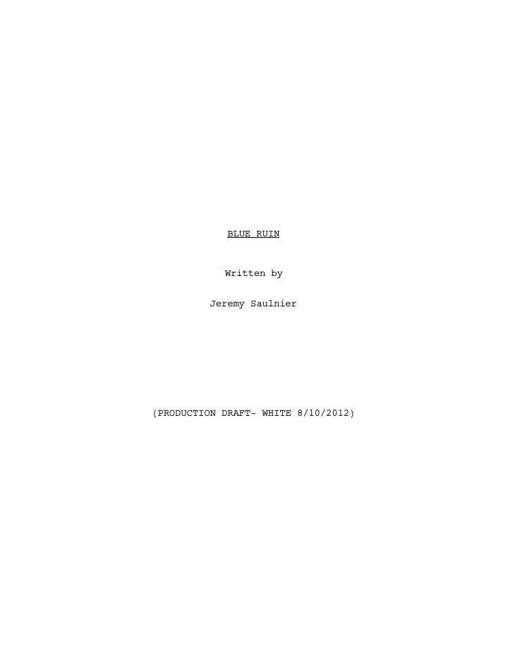 Blue Ruin screenplay first page